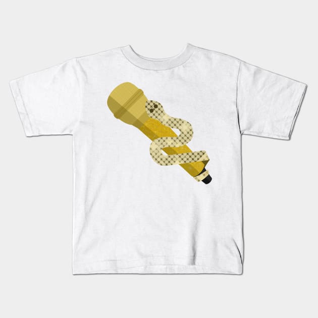 golden snake microphone reputation taylor fan art Kids T-Shirt by senaeksi